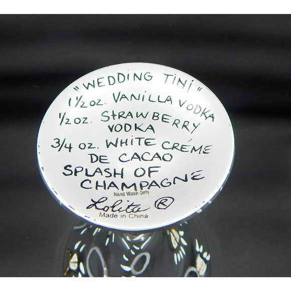 Lolita Wedding Tini Love My Martini Glass 7oz Hand-Painted - Picture 8 of 10
